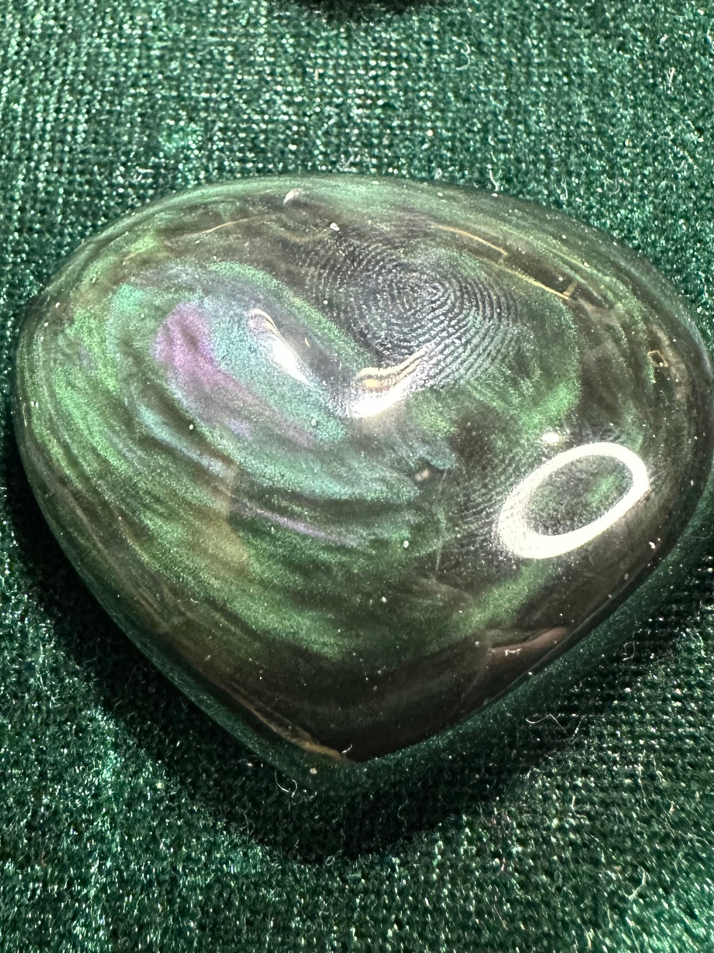 Rainbow Sheen Obsidian Heart