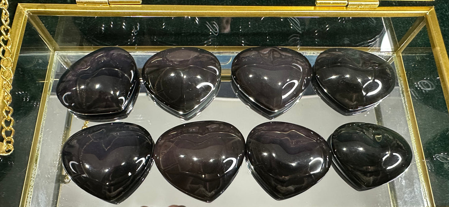 Rainbow Sheen Obsidian Heart