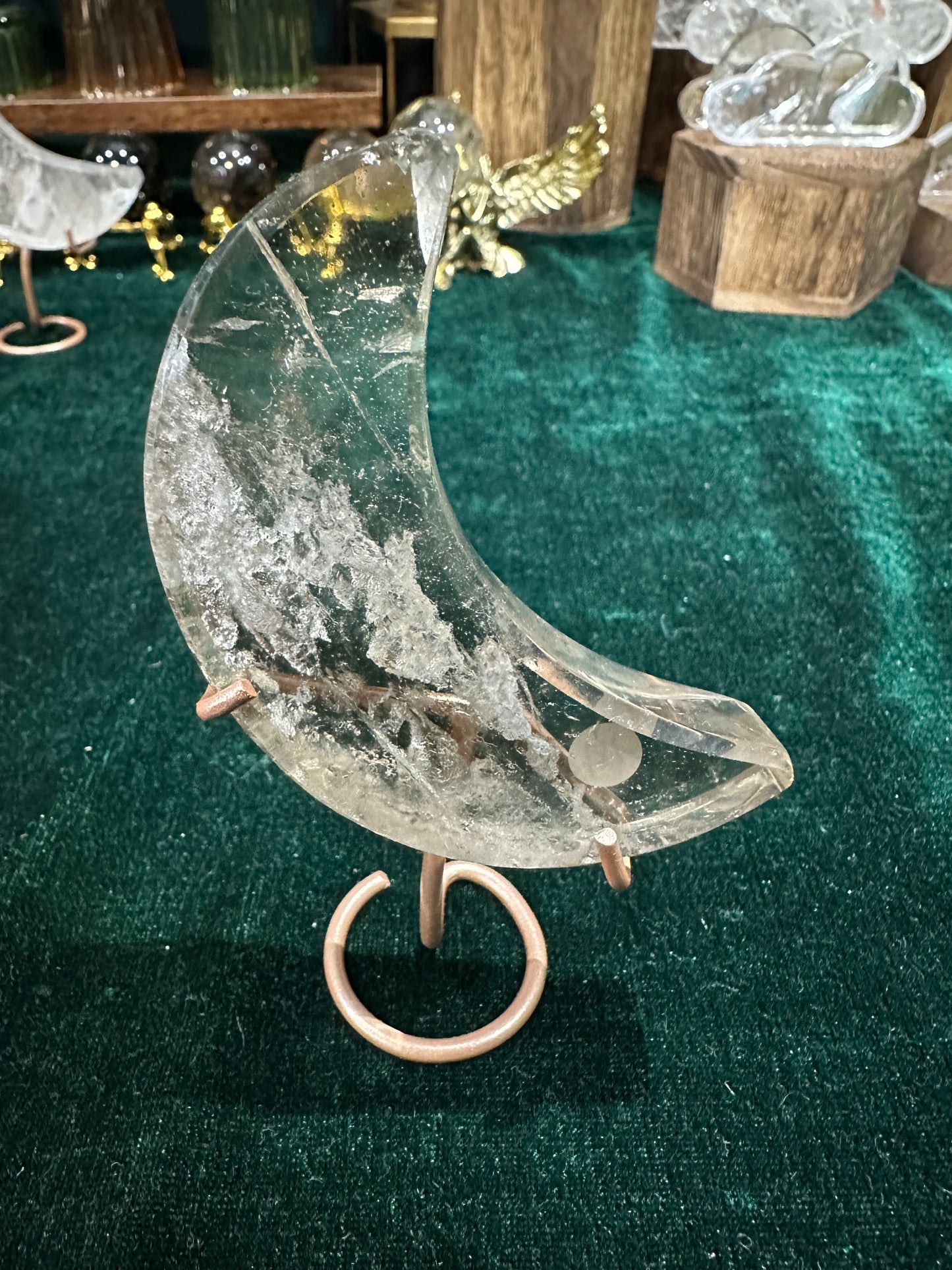 Smokey Quartz Moon on Stand