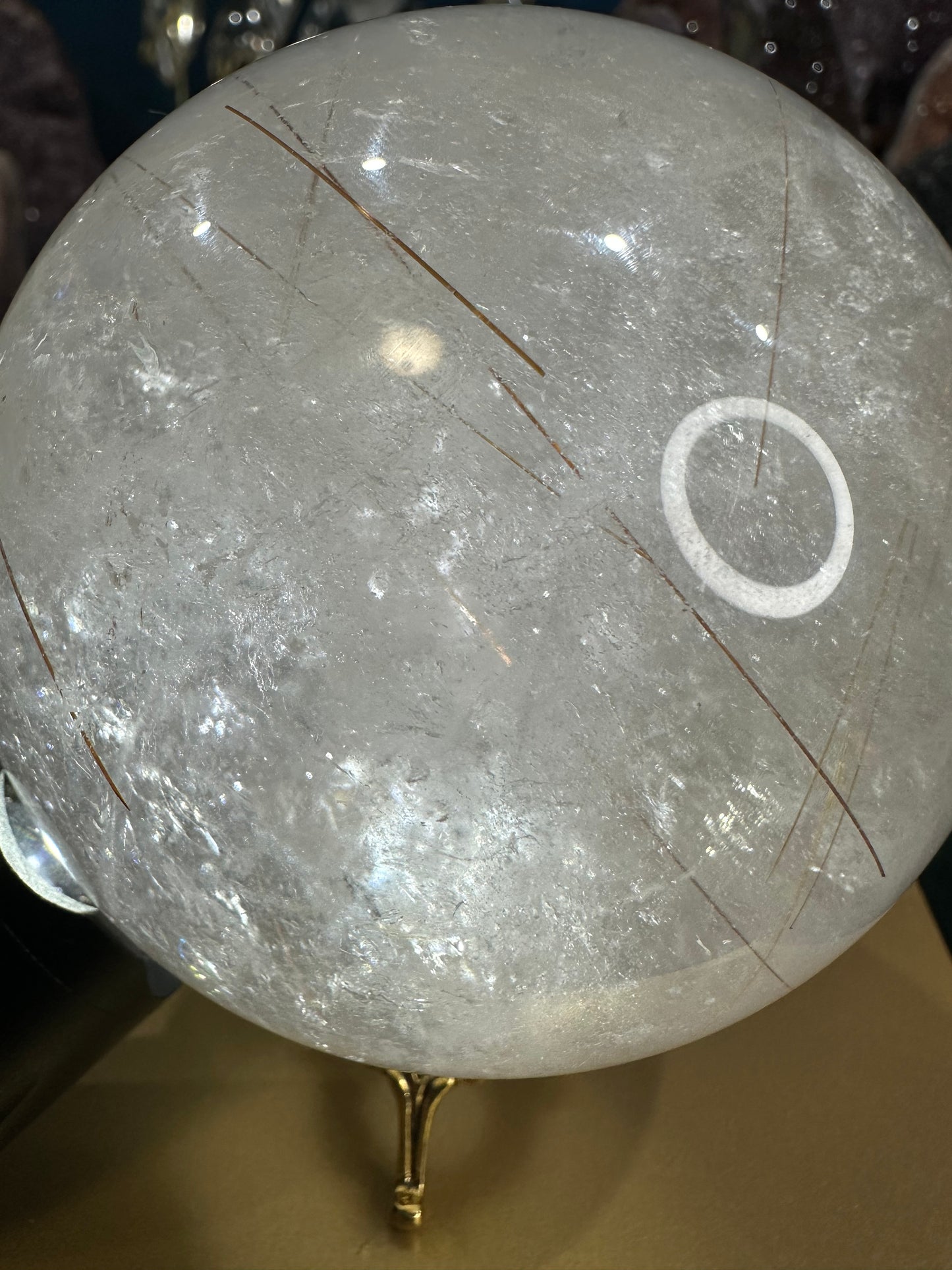 Clear Quartz Sphere with Rutile