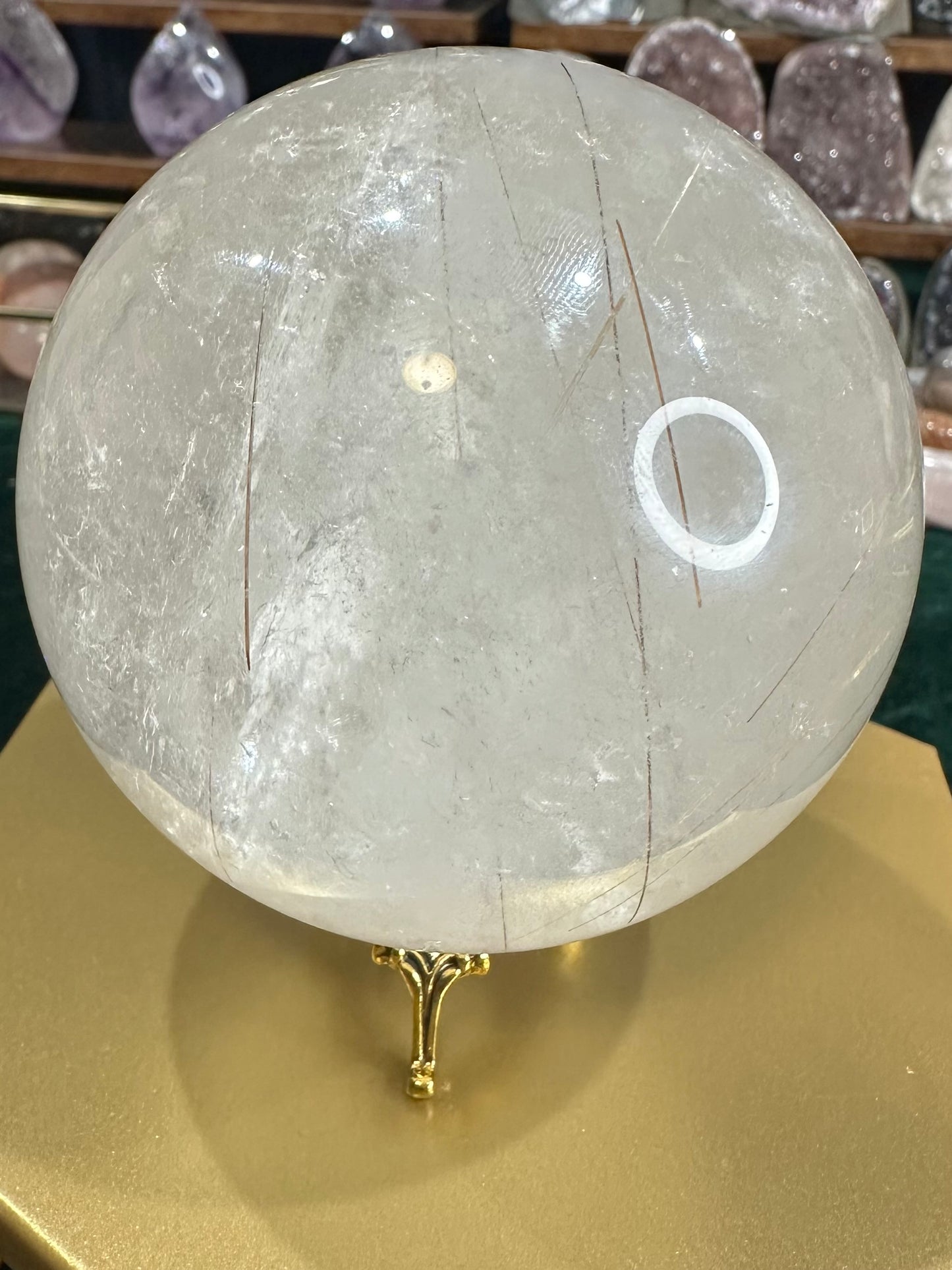 Clear Quartz Sphere with Rutile