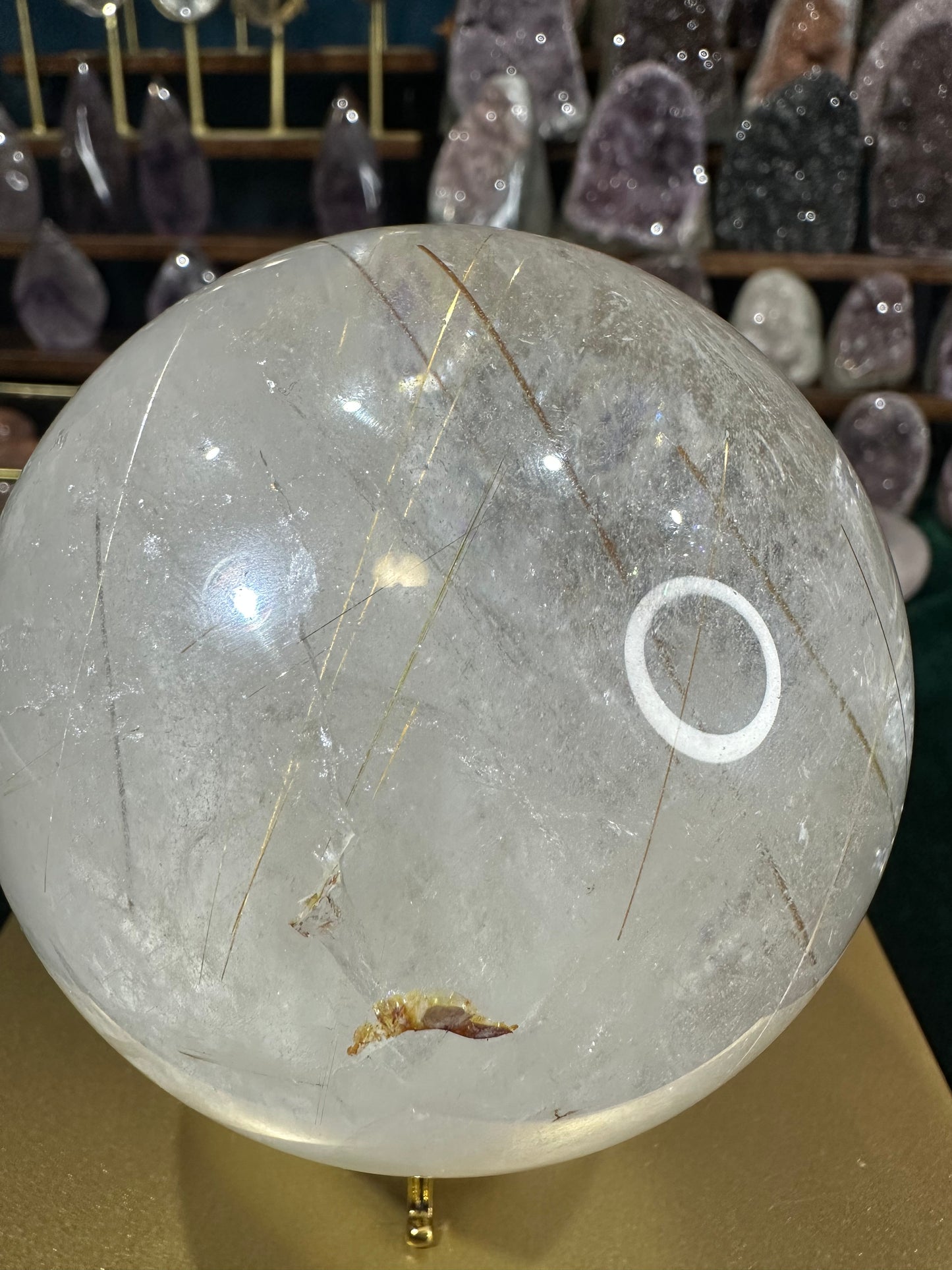 Clear Quartz Sphere with Rutile