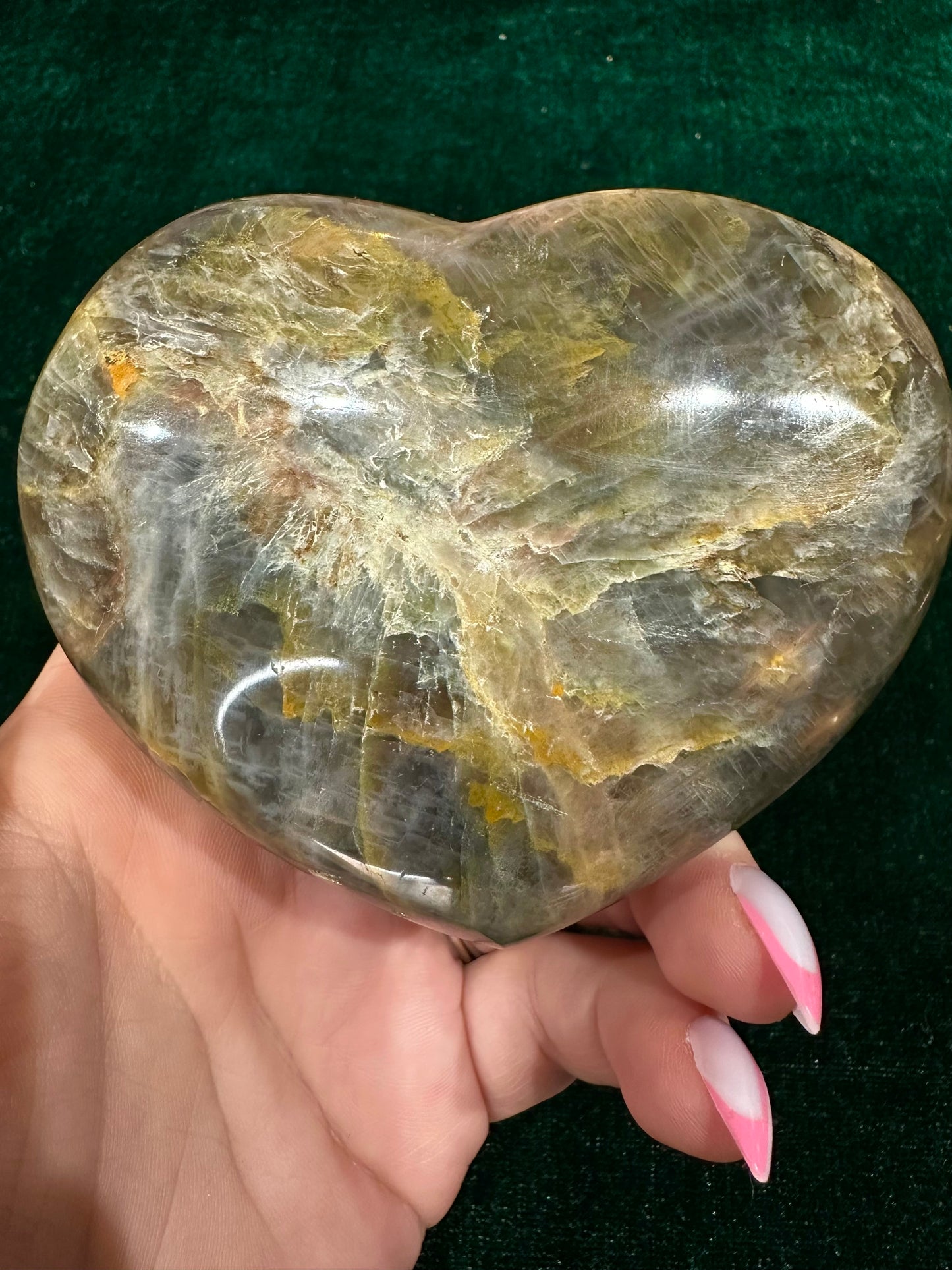 Black Moonstone Heart