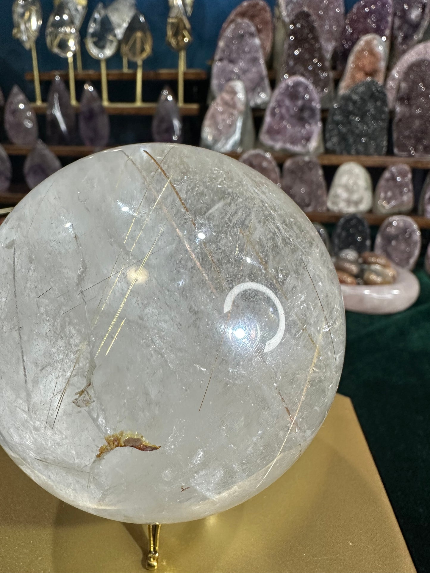 Clear Quartz Sphere with Rutile