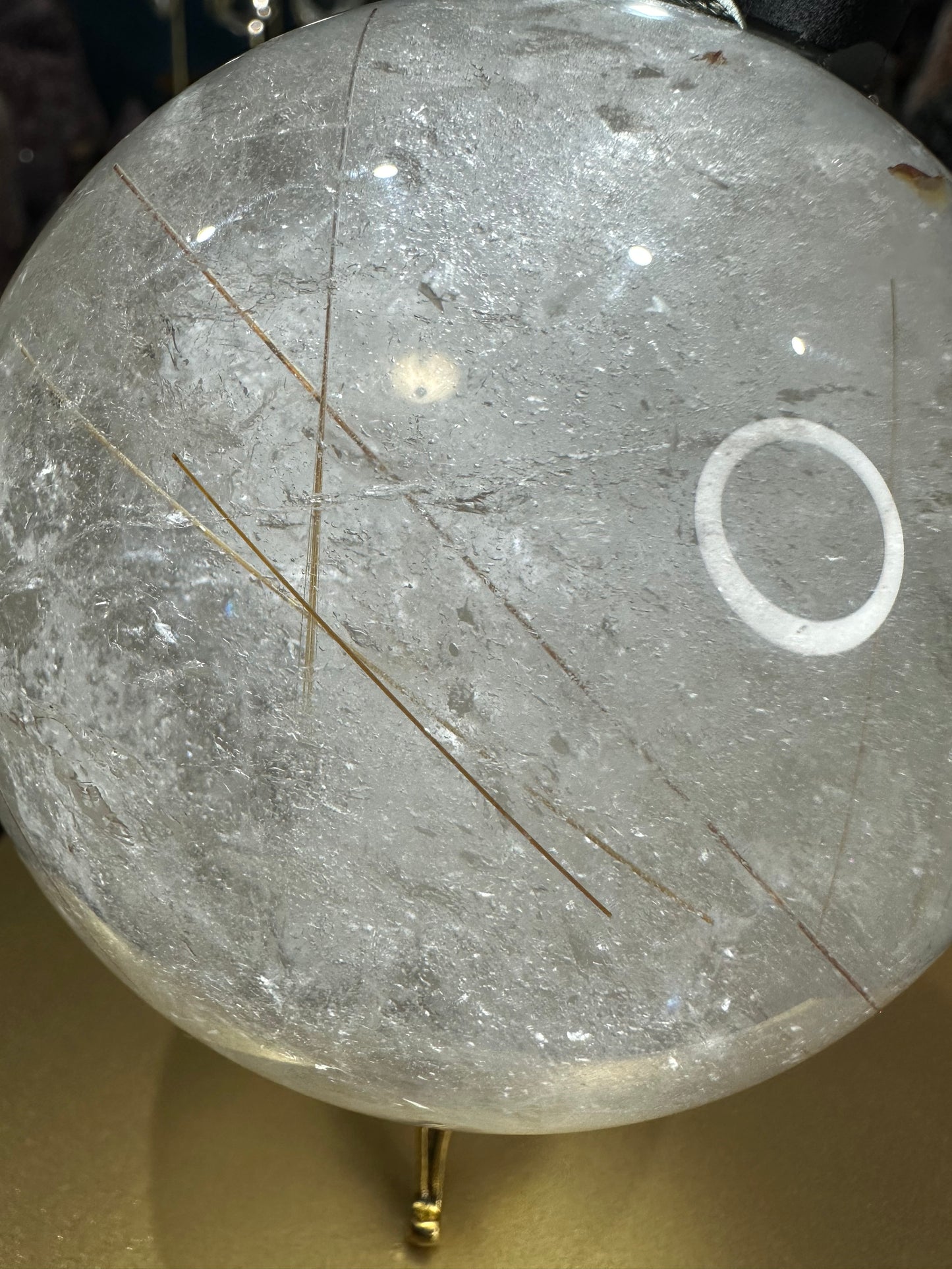 Clear Quartz Sphere with Rutile