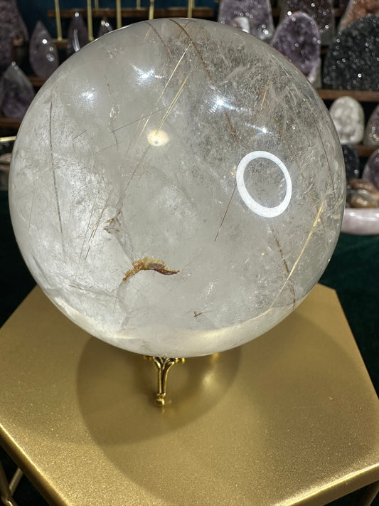 Clear Quartz Sphere with Rutile