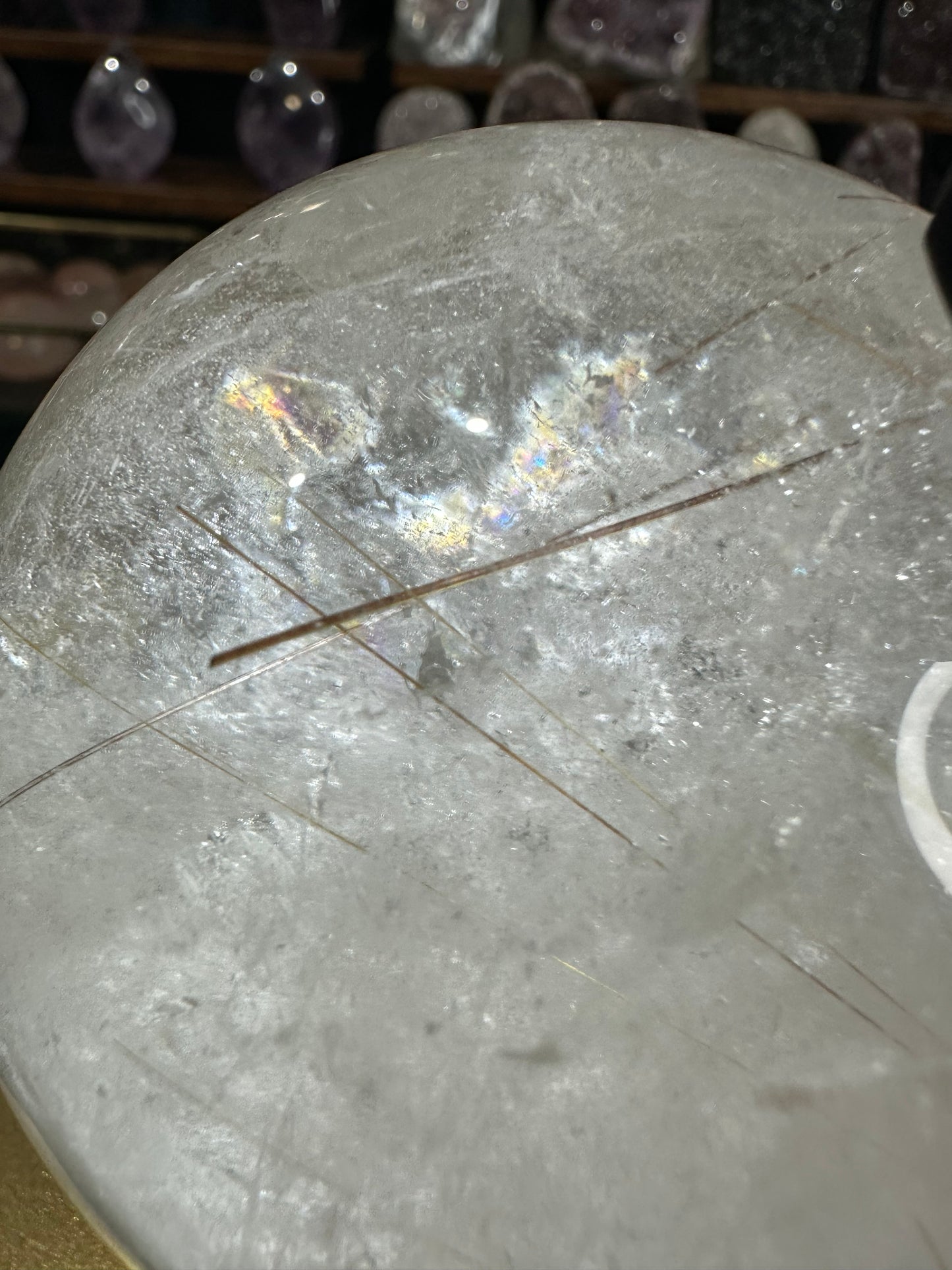 Clear Quartz Sphere with Rutile