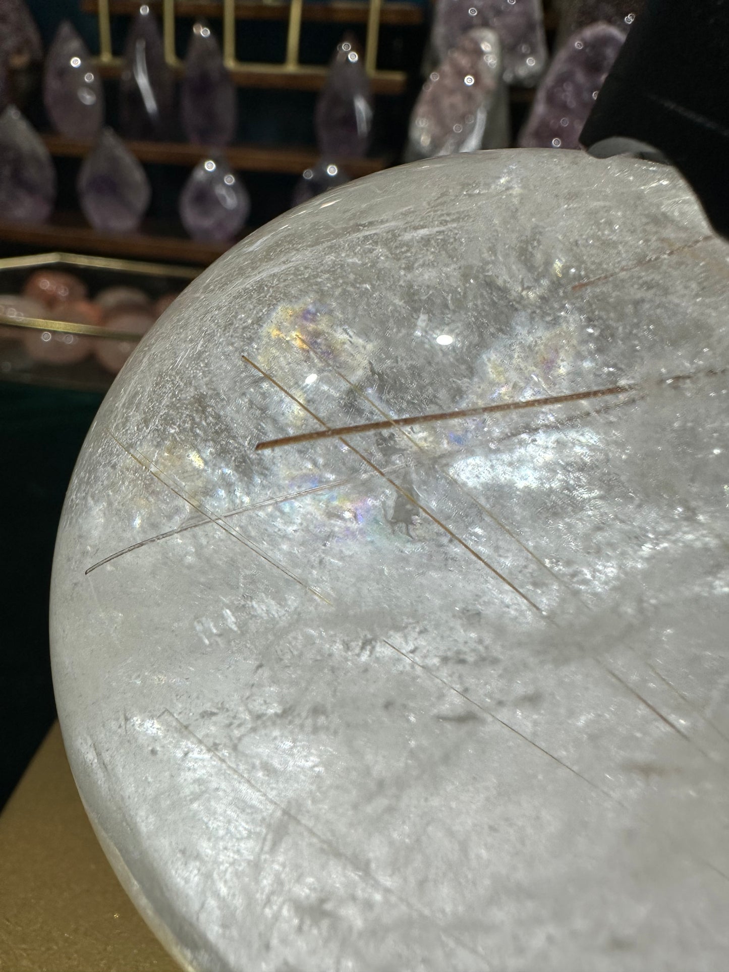 Clear Quartz Sphere with Rutile