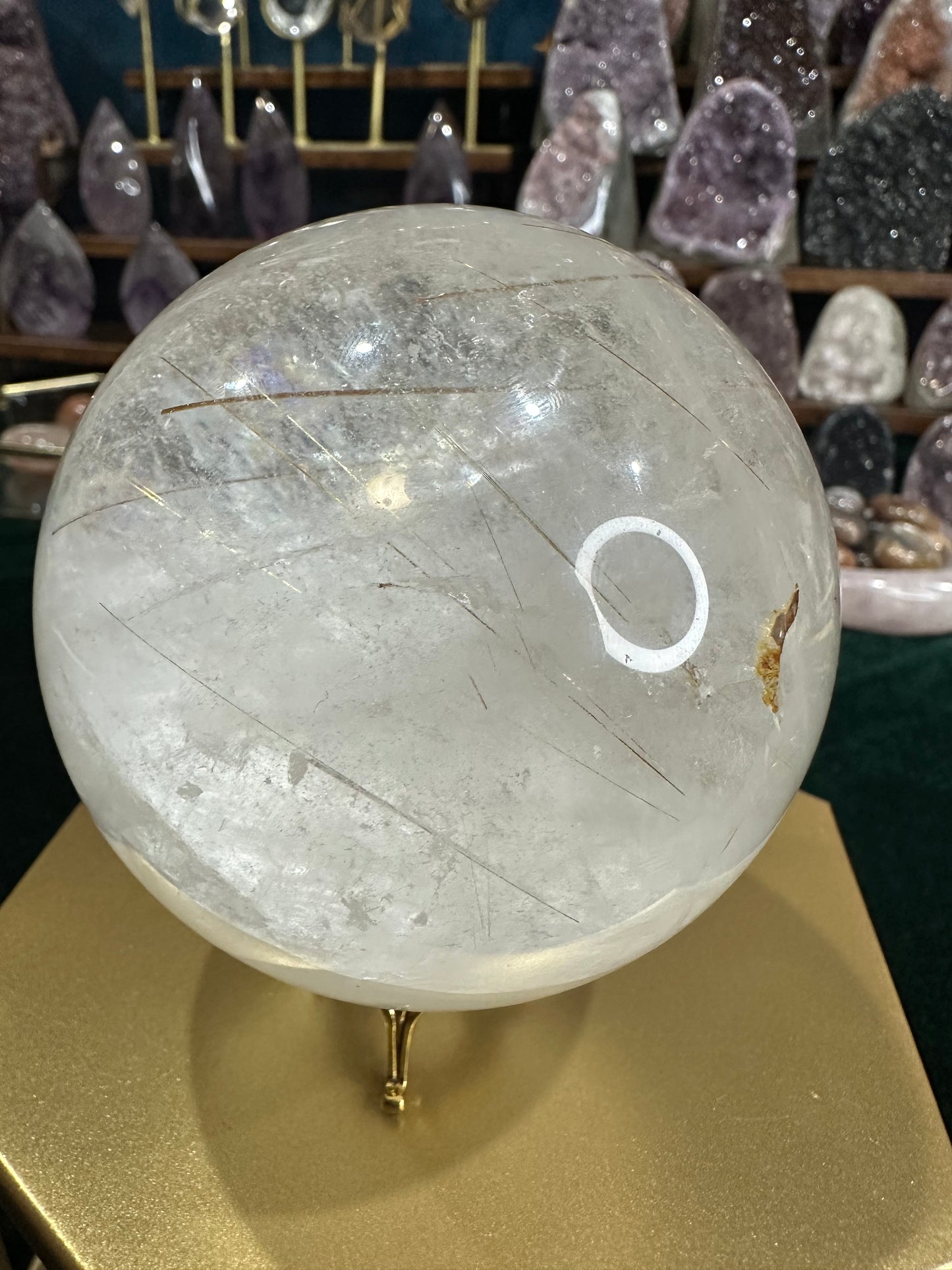 Clear Quartz Sphere with Rutile