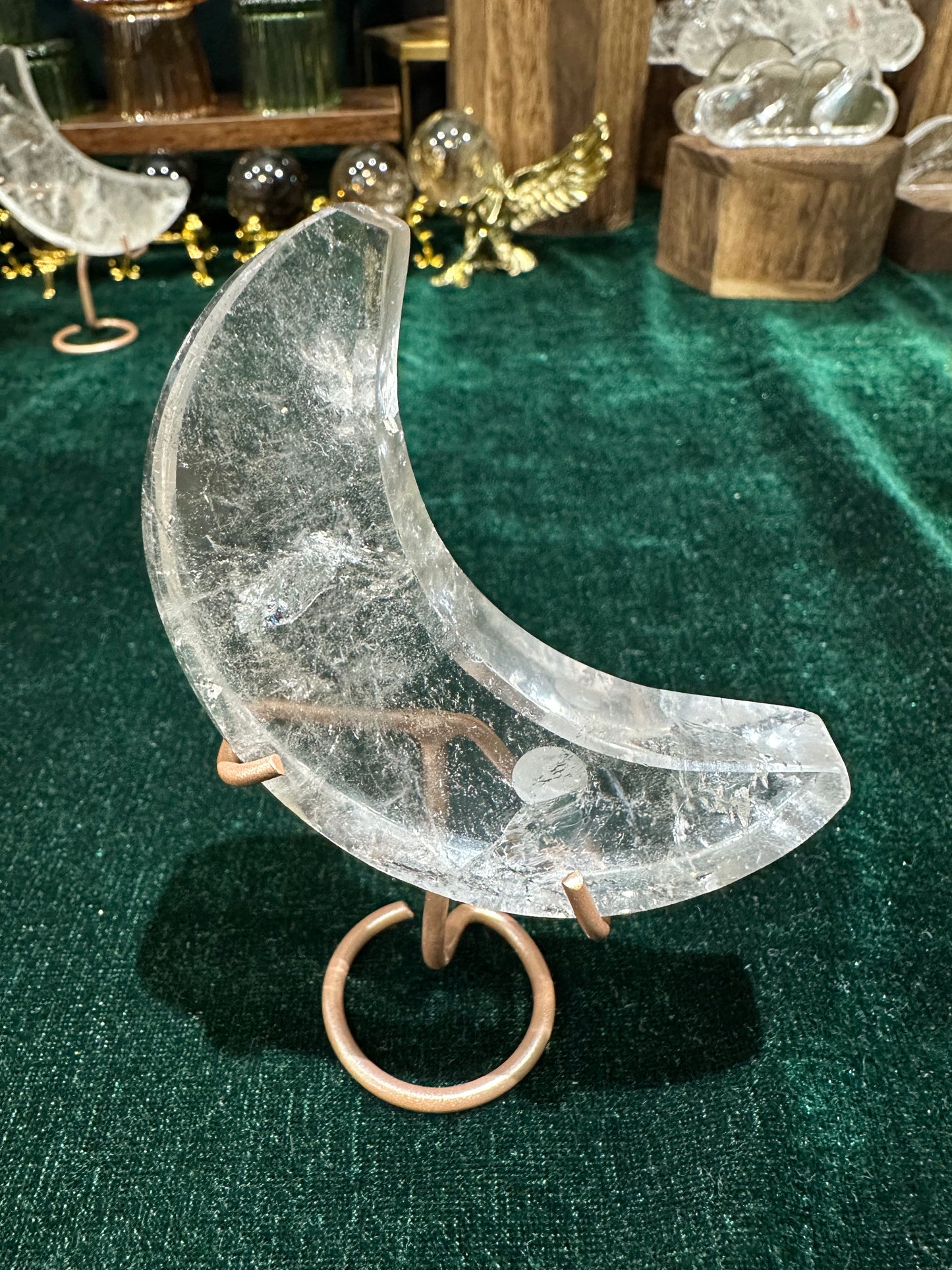 Smokey Quartz Moon on Stand